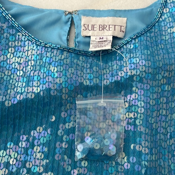 RARE NWT Vintage Sue Brett Sequin Dress Size Medium - Picture 2 of 9